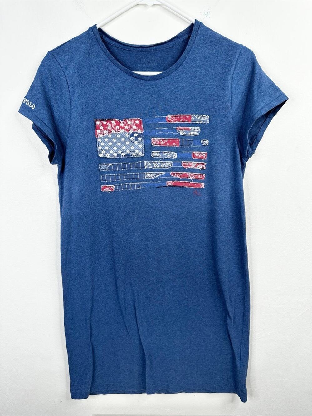 Polo Ralph Lauren USA American Flag Crewneck T-Shirt Dress Womens L?